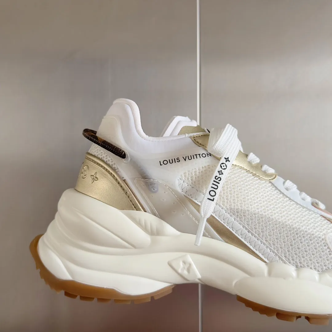 55 Gold Risk-free returns Mix Sneaker Run Vuitton Mesh Functional design White Louis 55mm Fabric Polyester