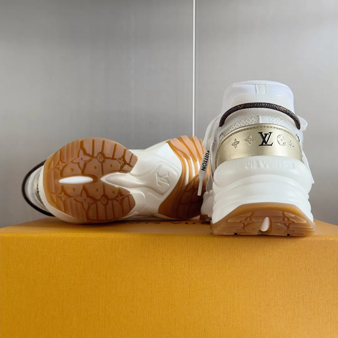 55 Gold Risk-free returns Mix Sneaker Run Vuitton Mesh Functional design White Louis 55mm Fabric Polyester