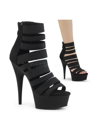 6" Heel, 1 3/4" PF Strappy Sandal, Back Zip