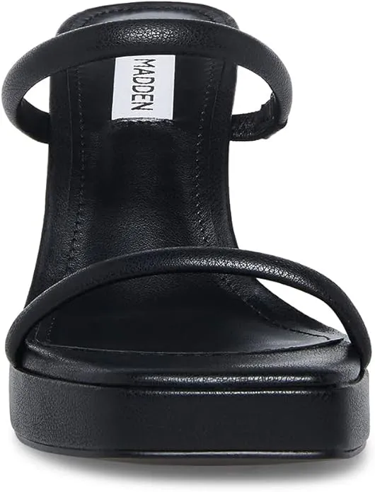 8.5 High Steve Block Toe Slip Open Polly Black Madden Expert advice Fashion On Economical Sandals Heeled