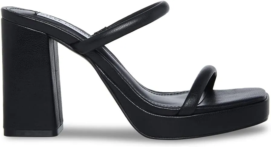 8.5 High Steve Block Toe Slip Open Polly Black Madden Expert advice Fashion On Economical Sandals Heeled