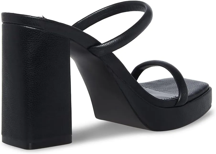 8.5 High Steve Block Toe Slip Open Polly Black Madden Expert advice Fashion On Economical Sandals Heeled