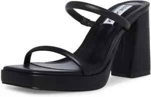 8.5 High Steve Block Toe Slip Open Polly Black Madden Expert advice Fashion On Economical Sandals Heeled