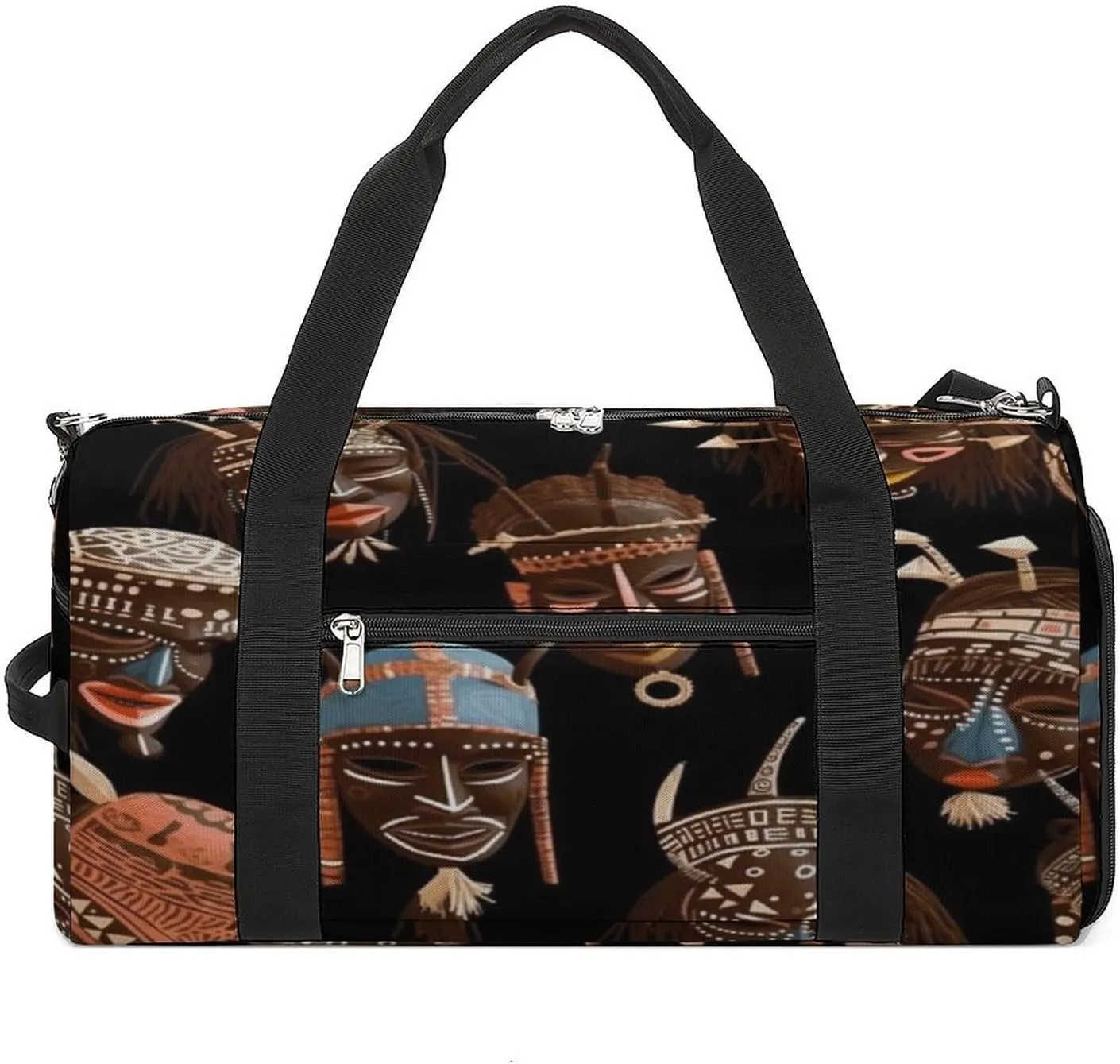 African Ritual Ethnic Tribal Barrel Gym Bags for Men And Women, Duffle Bag for Travel Sports Bag Camping Weekend Carry on Overnight Duffel Bag with Shoulder Strap