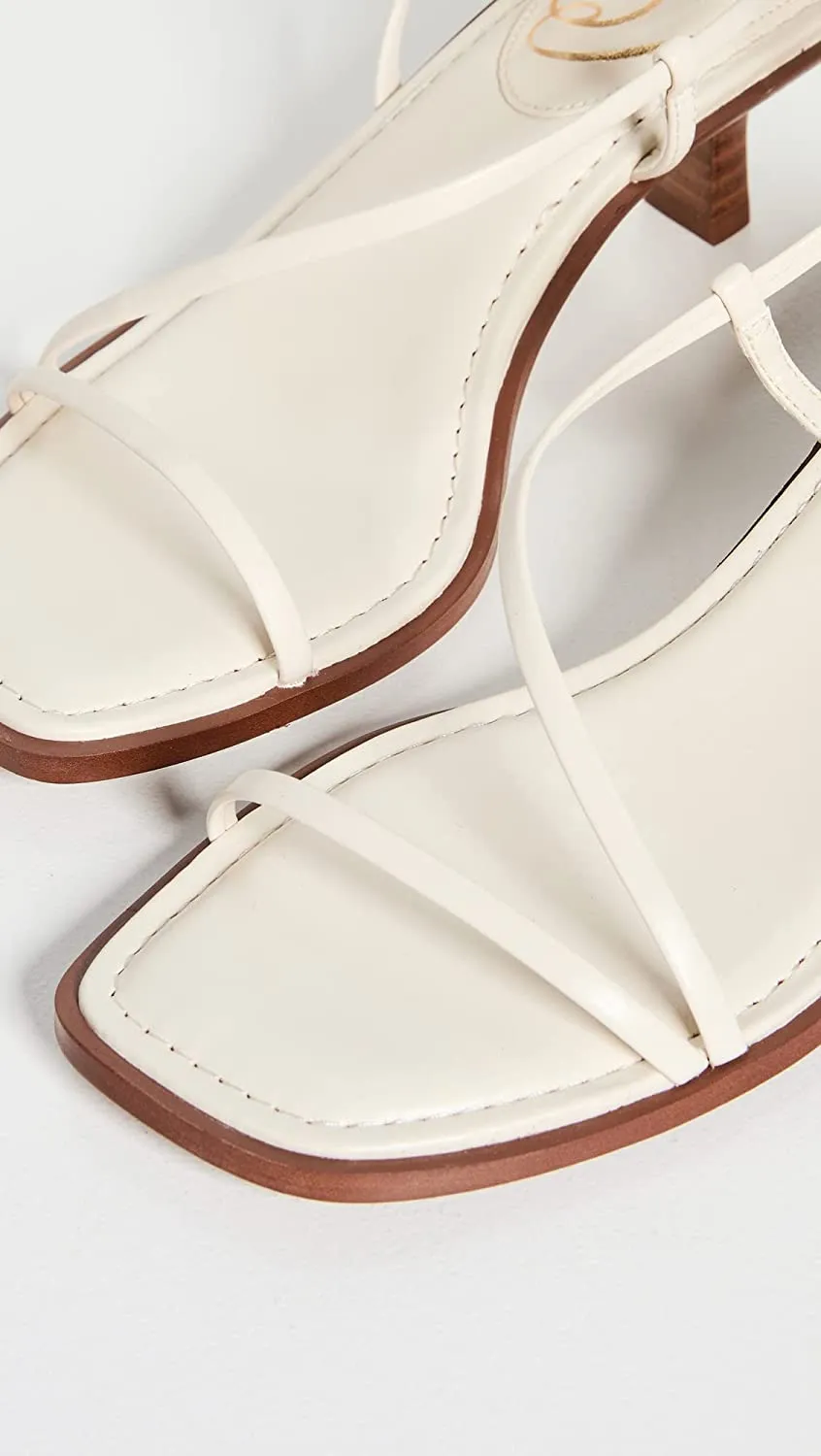 Ankle Automated Strappy Sam Strap Edelman Ivory Toe Sandals Heeled Open Dependable Dominique Kitten