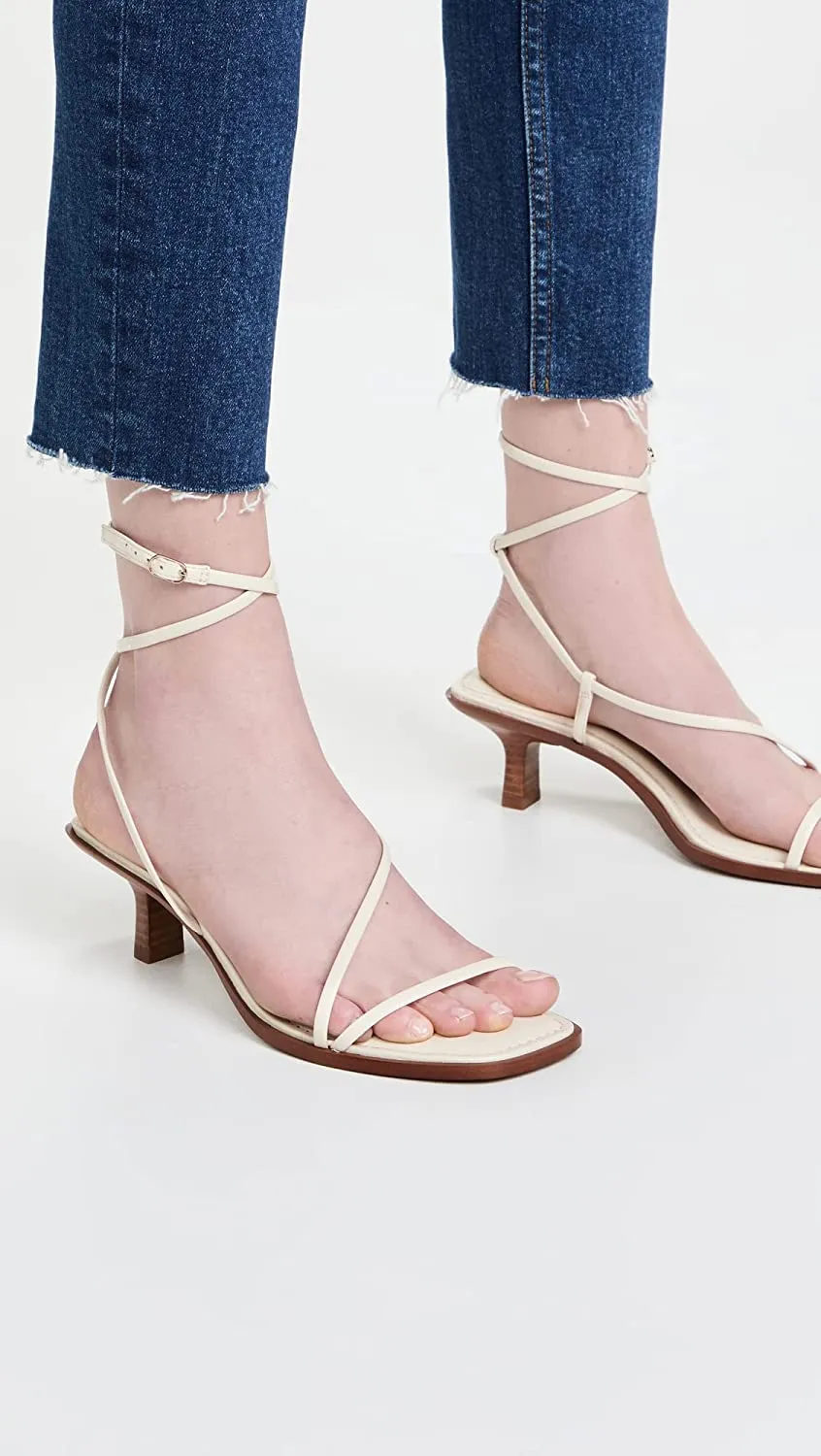 Ankle Automated Strappy Sam Strap Edelman Ivory Toe Sandals Heeled Open Dependable Dominique Kitten