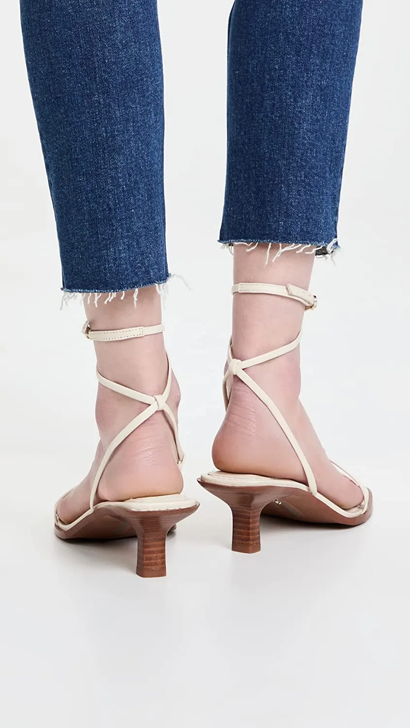 Ankle Automated Strappy Sam Strap Edelman Ivory Toe Sandals Heeled Open Dependable Dominique Kitten
