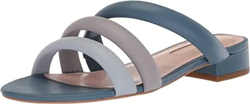 Avec Les Filles Women's Carla Flat Sandal, china blue/multi nappa, 6 M US