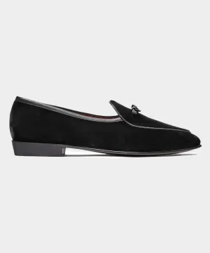 Baudoin & Lange Sagan Velvet Bow Loafer