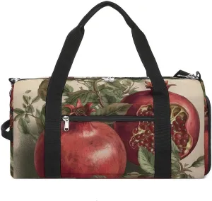 Berries of Pomegranate Barrel Gym Bags for Men And Women, Duffle Bag for Travel Sports Bag Camping Weekend Carry on Overnight Duffel Bag with Shoulder Strap