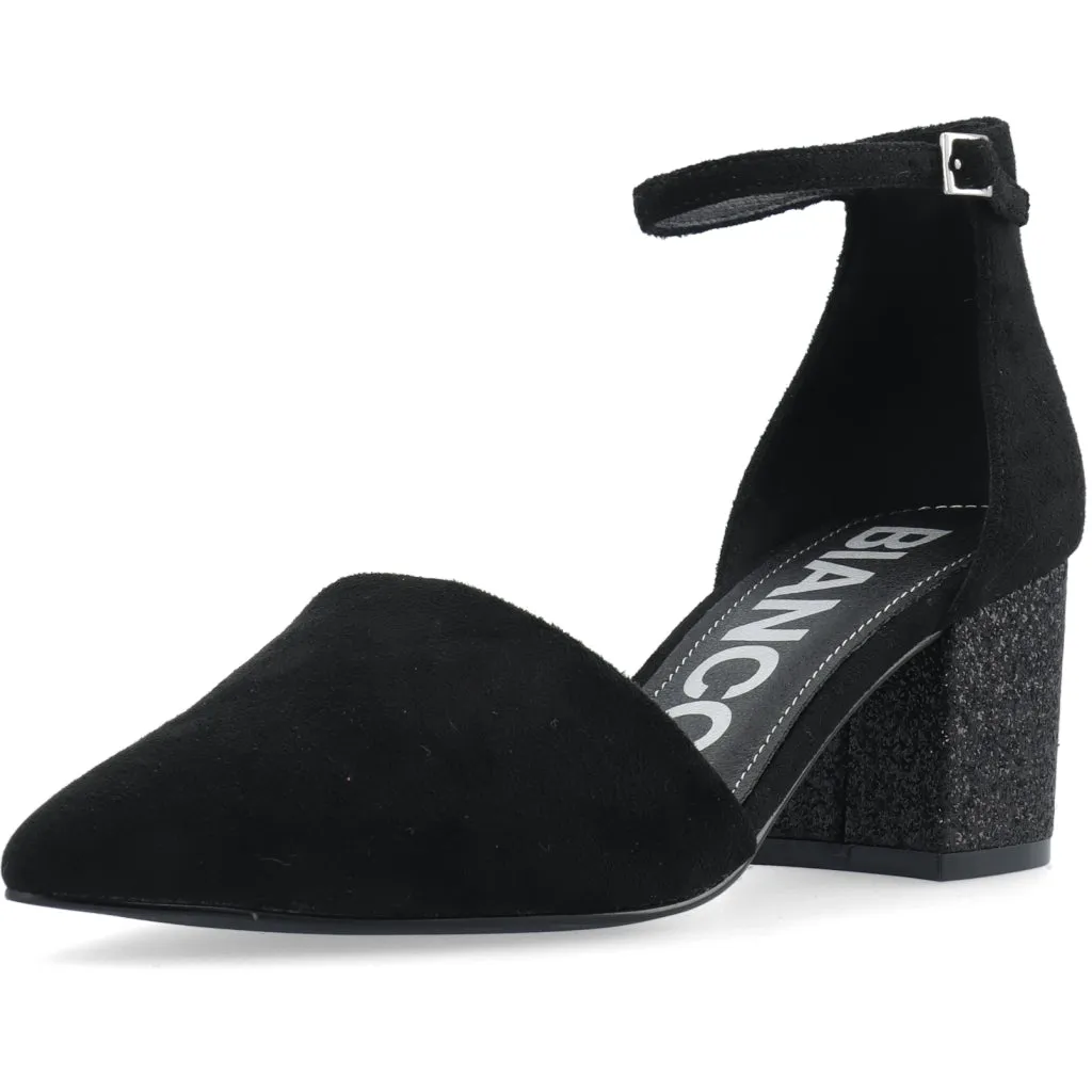 Biadevived Pump Micro Suede Glitter Heel - Black