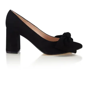 Bow Pump - Black Suede