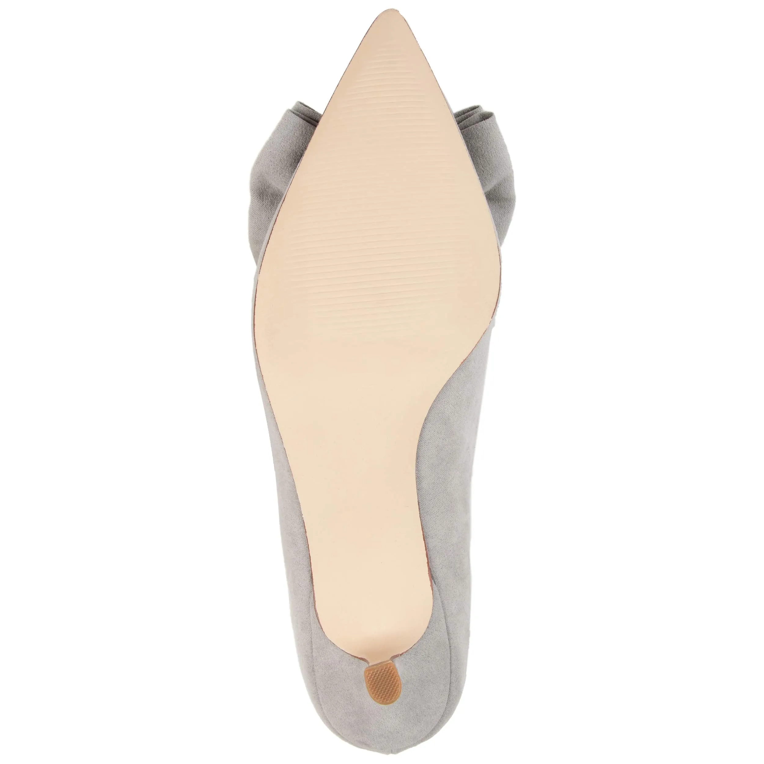 Brinley Co. Womens Pointed Toe Bow Pump Grey, 8.5 Regular US
