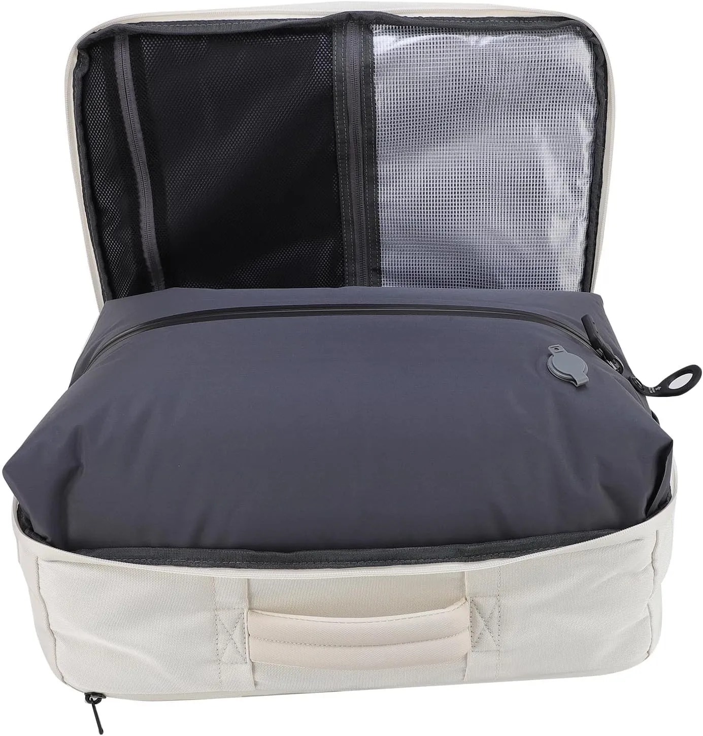 Carry Backpack, Vacuum Compression Weekender 30L Backpack for Airport (White)