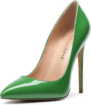 Castamere Womens High Heel Pumps Slip-on Pointy-Toe Elegant Stilettos Comfort Sexy Heel Shoes 4.7Inch Heels Black Lining