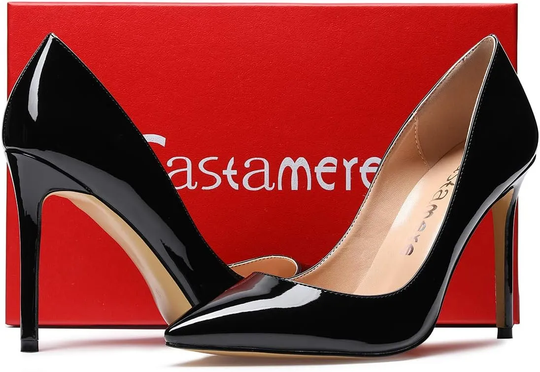 Castamere Womens High Heels Pointed-Toe Slip-on Stilettos Pumps 4Inch Heel Shoes