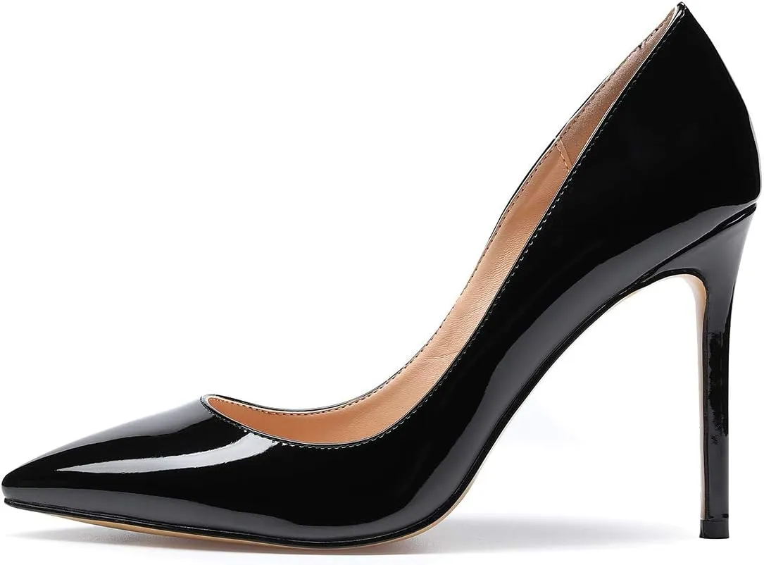Castamere Womens High Heels Pointed-Toe Slip-on Stilettos Pumps 4Inch Heel Shoes