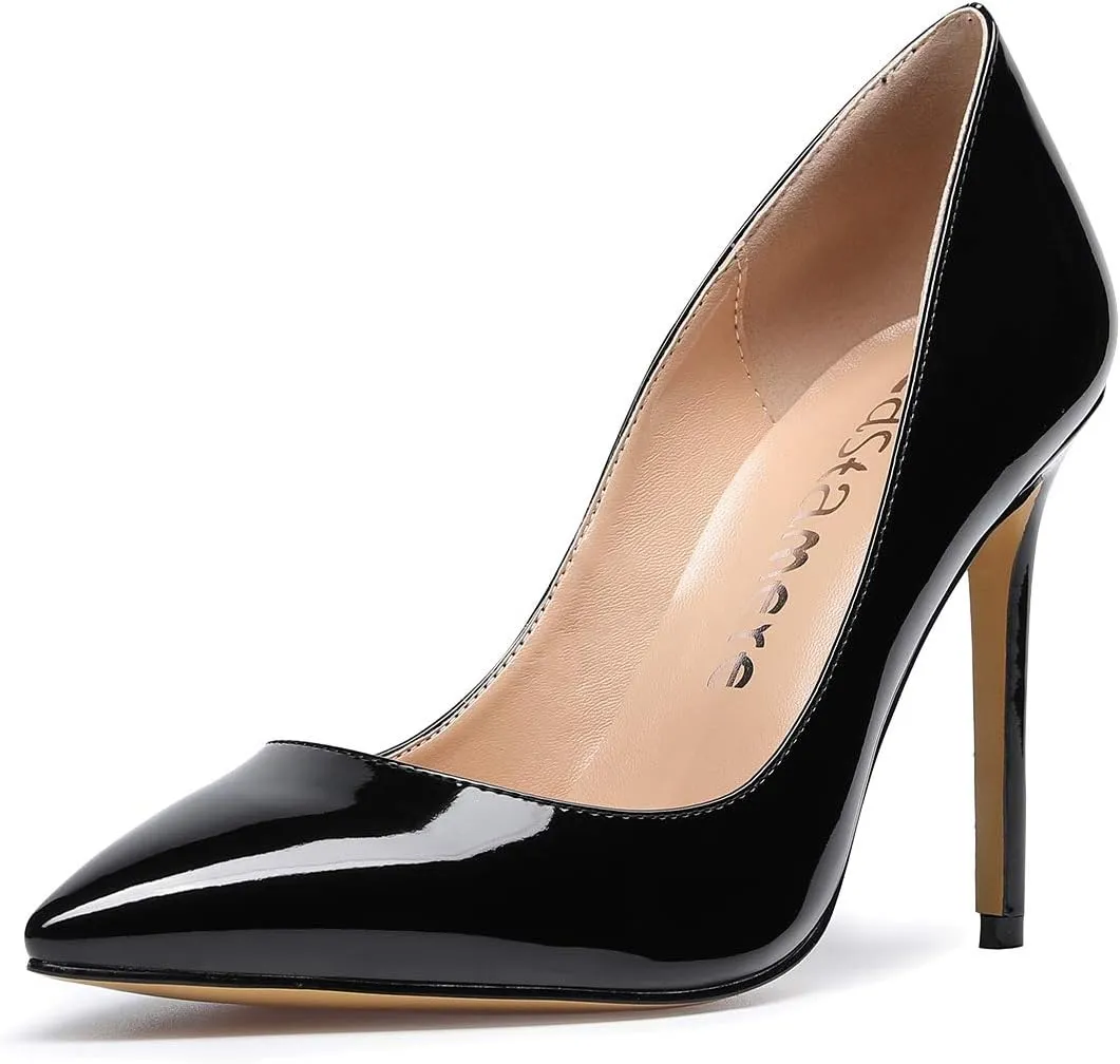 Castamere Womens High Heels Pointed-Toe Slip-on Stilettos Pumps 4Inch Heel Shoes