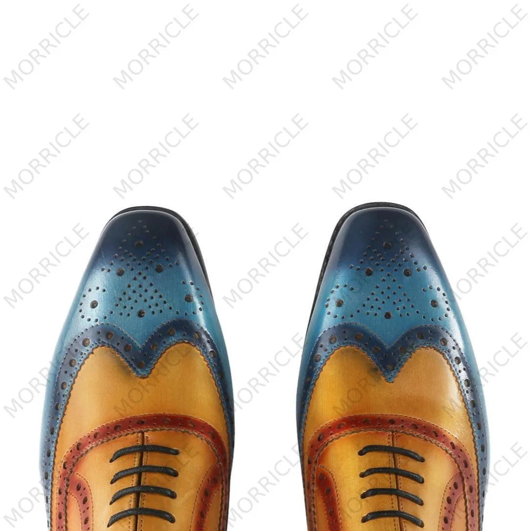 Casual Three Tone Brogue Oxford Shoes