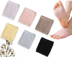 CHUNFO Womens No Show Socks Half Palm Toe Topper Liner NonSlip Seamless Loafer Heel Sock Cotton Size 5-11 5 & More Pairs