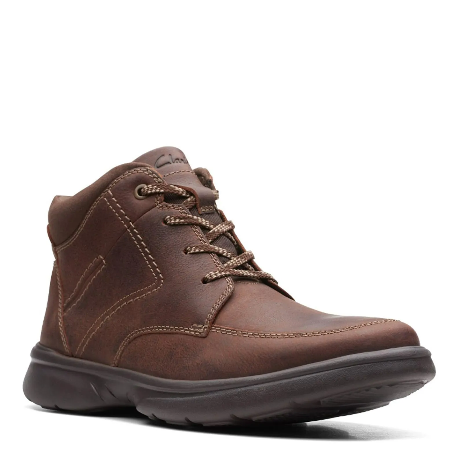 Clarks Men's Bradley Mid Oxford Boot, Brown Tumbled Leather, 13 Wide