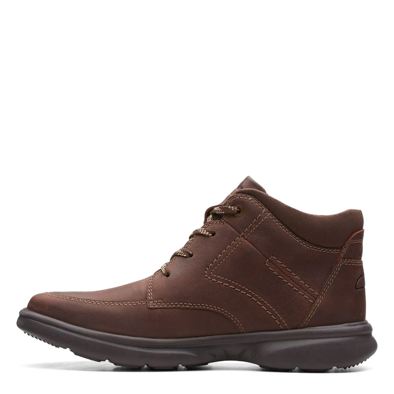 Clarks mens Bradley Mid Oxford Boot, Brown Tumbled Leather, 8.5 US