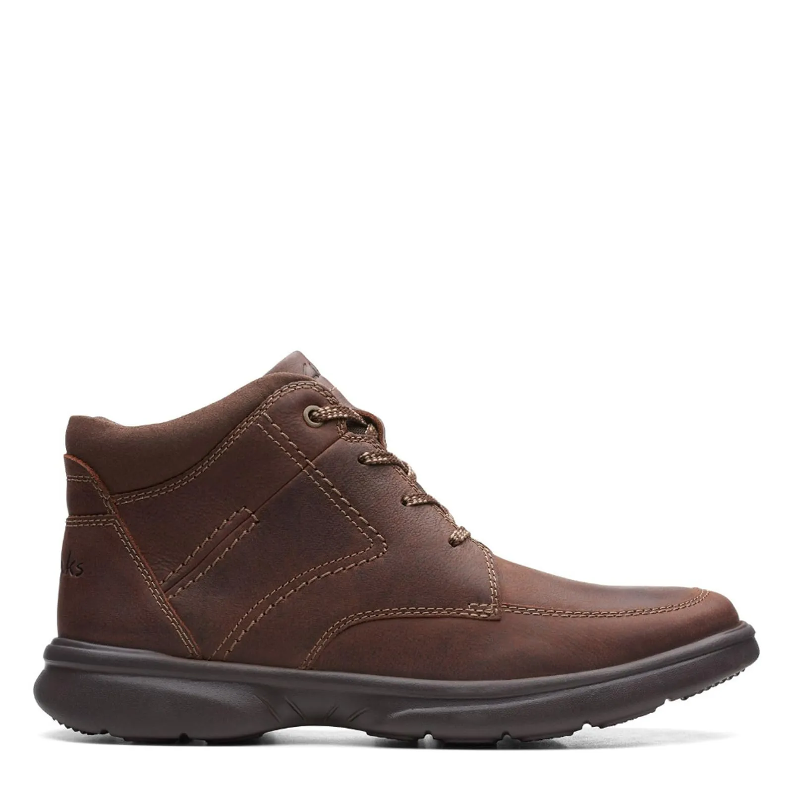 Clarks mens Bradley Mid Oxford Boot, Brown Tumbled Leather, 8.5 US