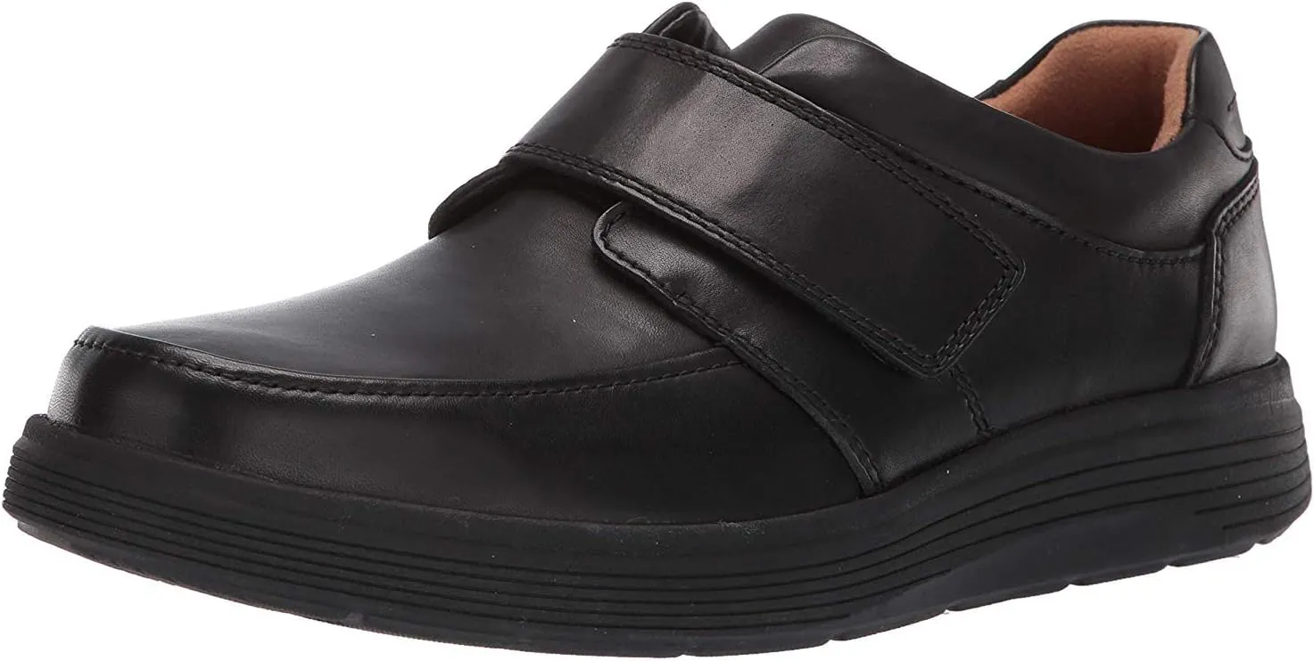 Clarks Men's Leather Shoe with Riptape Closure Sneaker