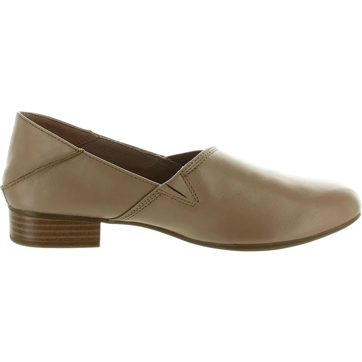 Clarks Womens Juliet Trim Leather Block Heel Loafer Heels