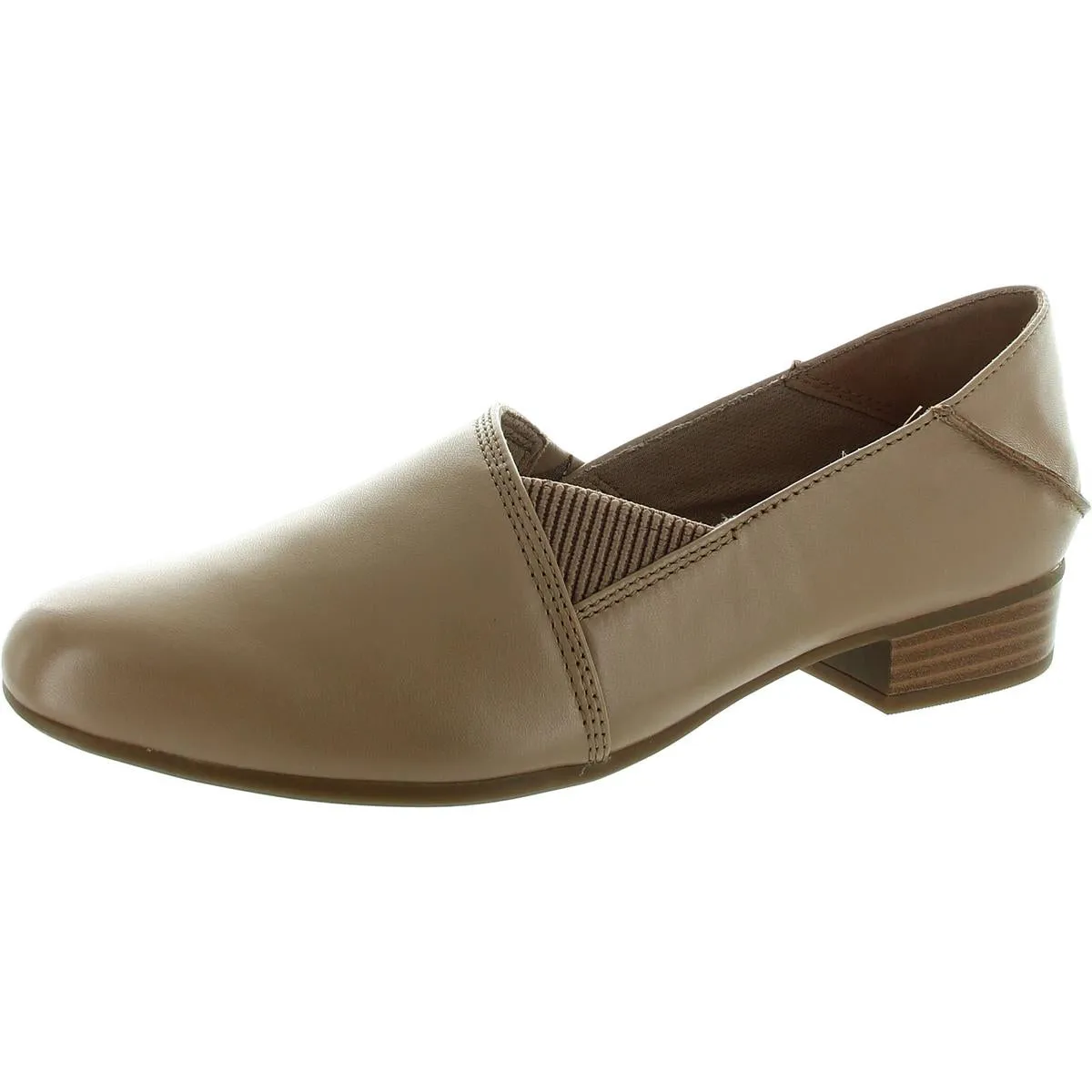 Clarks Womens Juliet Trim Leather Block Heel Loafer Heels