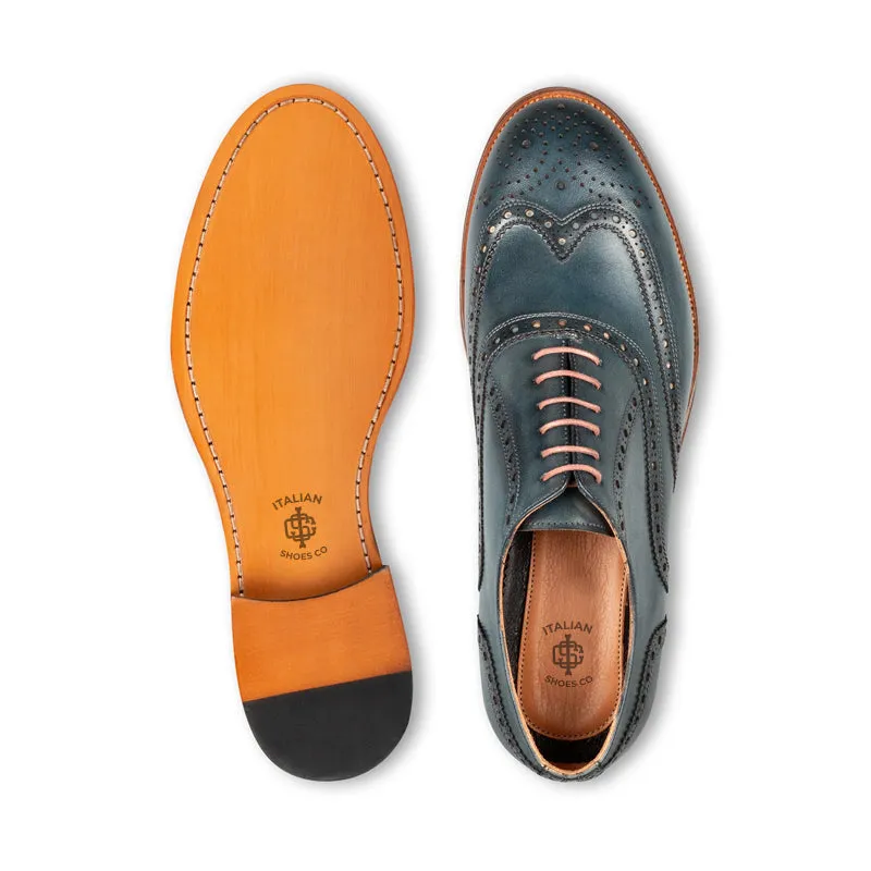 Classic Design Wingtip Pure Leather Oxford Shoes