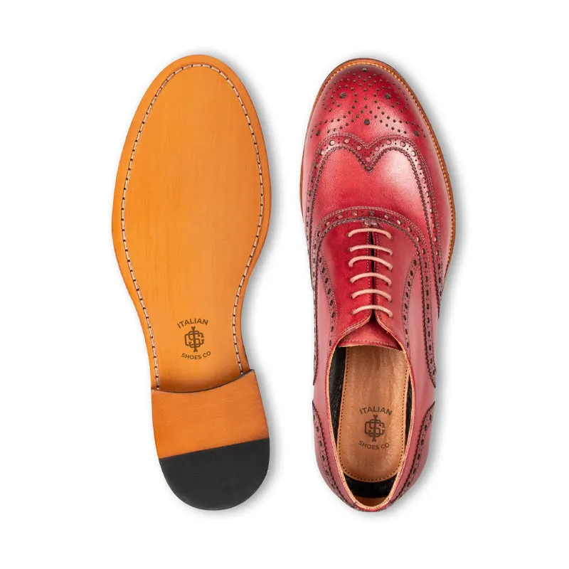 Classic Design Wingtip Pure Leather Oxford Shoes