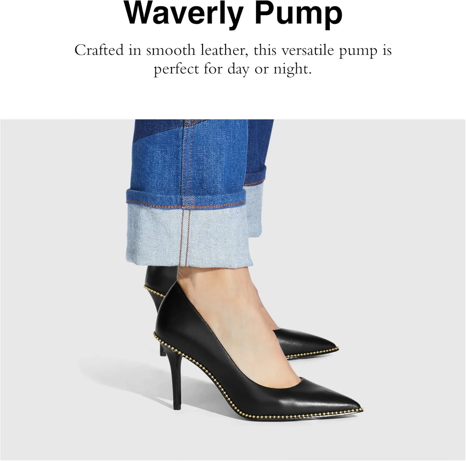Coach Women's Waverly Pump, Black Leather, 6