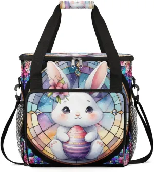 Coffee Maker Carring Bag Bunny Easter Cute Travel Carrying Storage Tote Bag Compatible with Keurig K-Mini or K-Mini Plus Portable Single Serve Coffee Brewer Case with Pockets for K-cup Pods