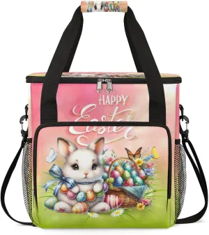 Coffee Maker Carring Bag Bunny Easter Holiday Travel Carrying Storage Tote Bag Compatible with Keurig K-Mini or K-Mini Plus Portable Single Serve Coffee Brewer Case with Pockets for K-cup Pods