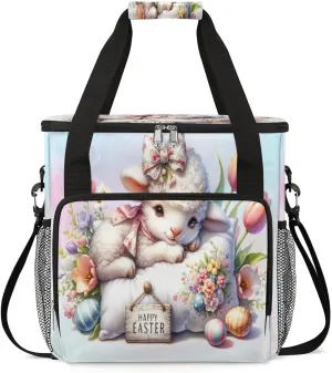 Coffee Maker Carring Bag Cute Easter Sheep Travel Carrying Storage Tote Bag Compatible with Keurig K-Mini or K-Mini Plus Portable Single Serve Coffee Brewer Case with Pockets for K-cup Pods