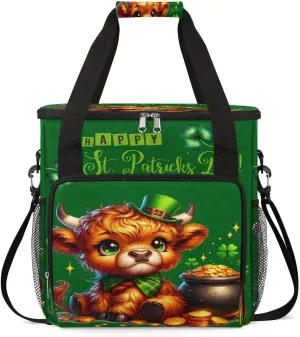 Coffee Maker Carring Bag Cute St. Patrick's Day Travel Carrying Storage Tote Bag Compatible with Keurig K-Mini or K-Mini Plus Portable Single Serve Coffee Brewer Case with Pockets for K-cup Pods