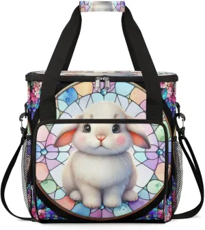 Coffee Maker Carring Bag Festive Easter Bunny Travel Carrying Storage Tote Bag Compatible with Keurig K-Mini or K-Mini Plus Portable Single Serve Coffee Brewer Case with Pockets for K-cup Pods