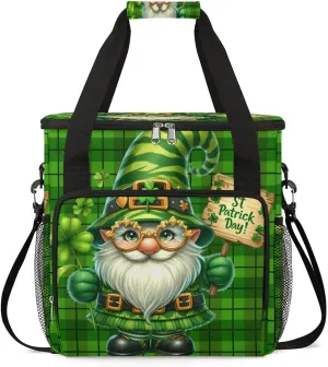 Coffee Maker Carring Bag Festive St. Patrick's Day Gnome Travel Carrying Storage Tote Bag Compatible with Keurig K-Mini or K-Mini Plus Portable Single Serve Coffee Brewer Case with Pockets for K-cup
