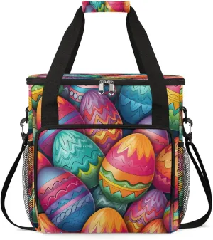 Coffee Maker Carring Bag Rainbow Easter Eggs Travel Carrying Storage Tote Bag Compatible with Keurig K-Mini or K-Mini Plus Portable Single Serve Coffee Brewer Case with Pockets for K-cup Pods