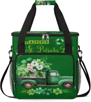 Coffee Maker Carring Bag St. Patrick's Day Truck Travel Carrying Storage Tote Bag Compatible with Keurig K-Mini or K-Mini Plus Portable Single Serve Coffee Brewer Case with Pockets for K-cup Pods