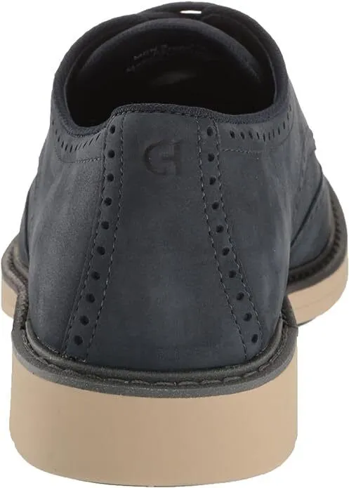 Cole Haan Men's Go-to Wing Oxford Navy Blazer Nubuck/Black CH Dark Latte C37686