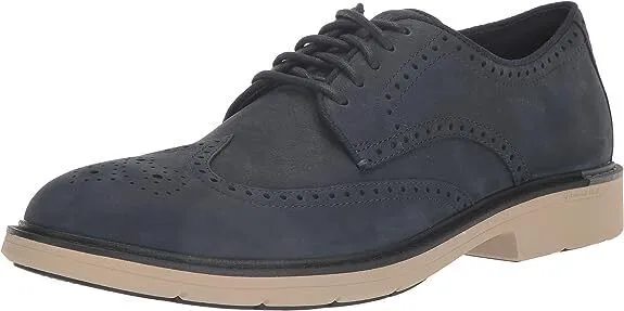 Cole Haan Men's Go-to Wing Oxford Navy Blazer Nubuck/Black CH Dark Latte C37686