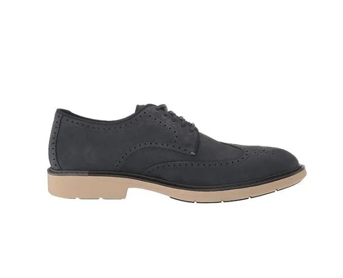 Cole Haan Men's Go-to Wing Oxford Navy Blazer Nubuck/Black CH Dark Latte C37686