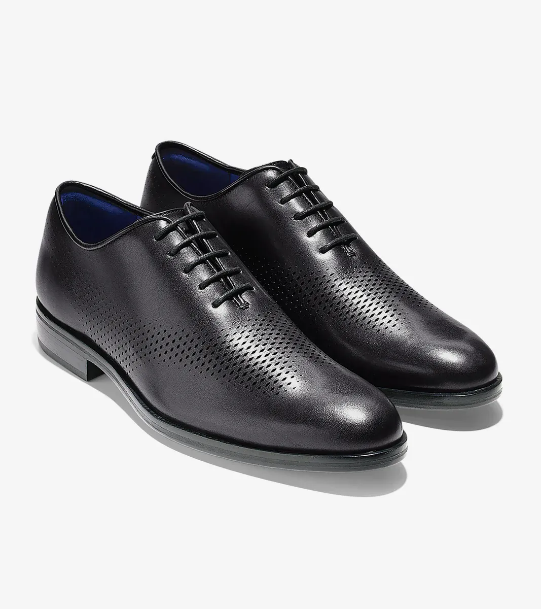 Cole Haan Men's Washington Grand Laser Wingtip Oxford Black Bristol Blue C23999