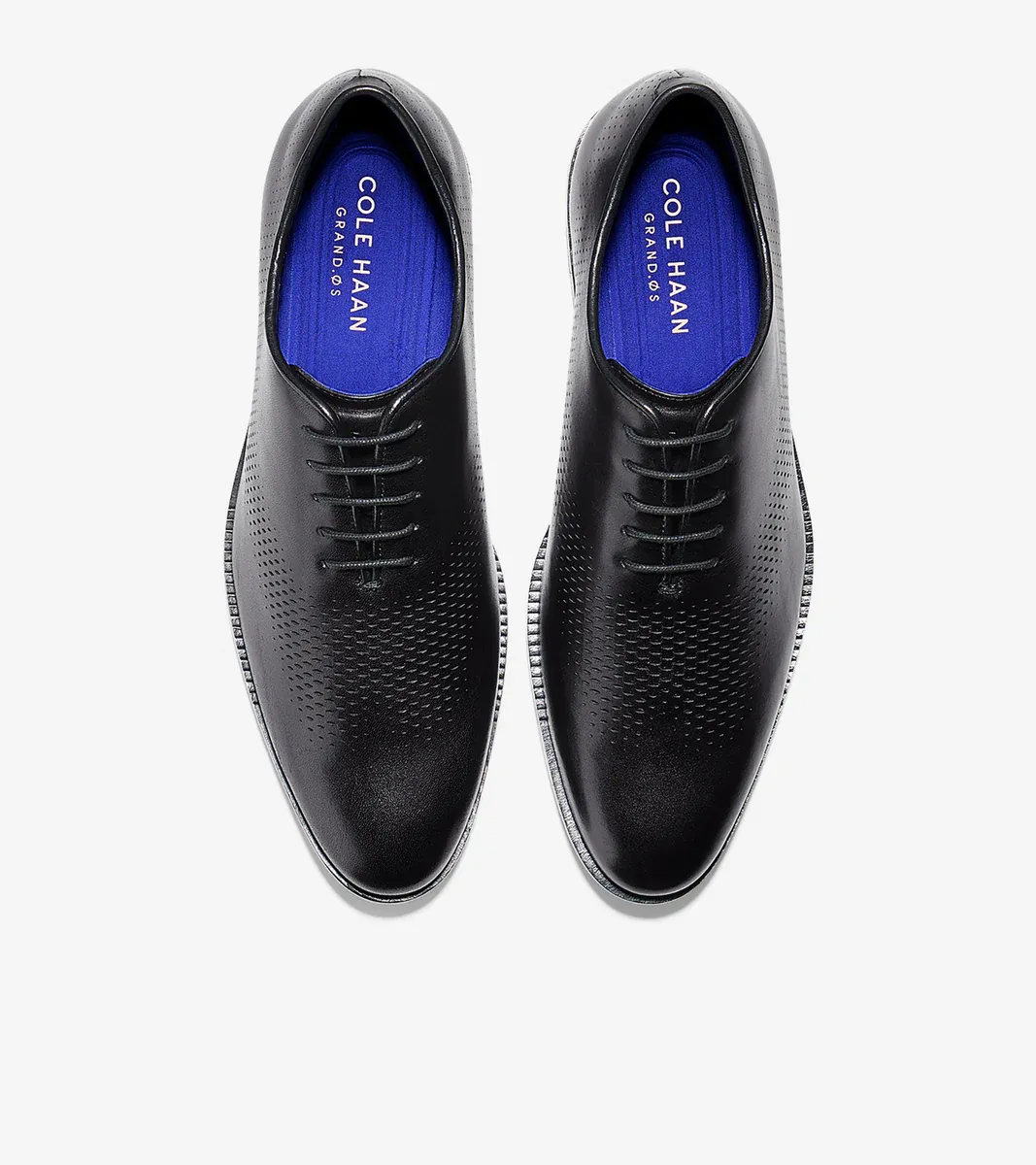 Cole Haan Men's Washington Grand Laser Wingtip Oxford Black Bristol Blue C23999