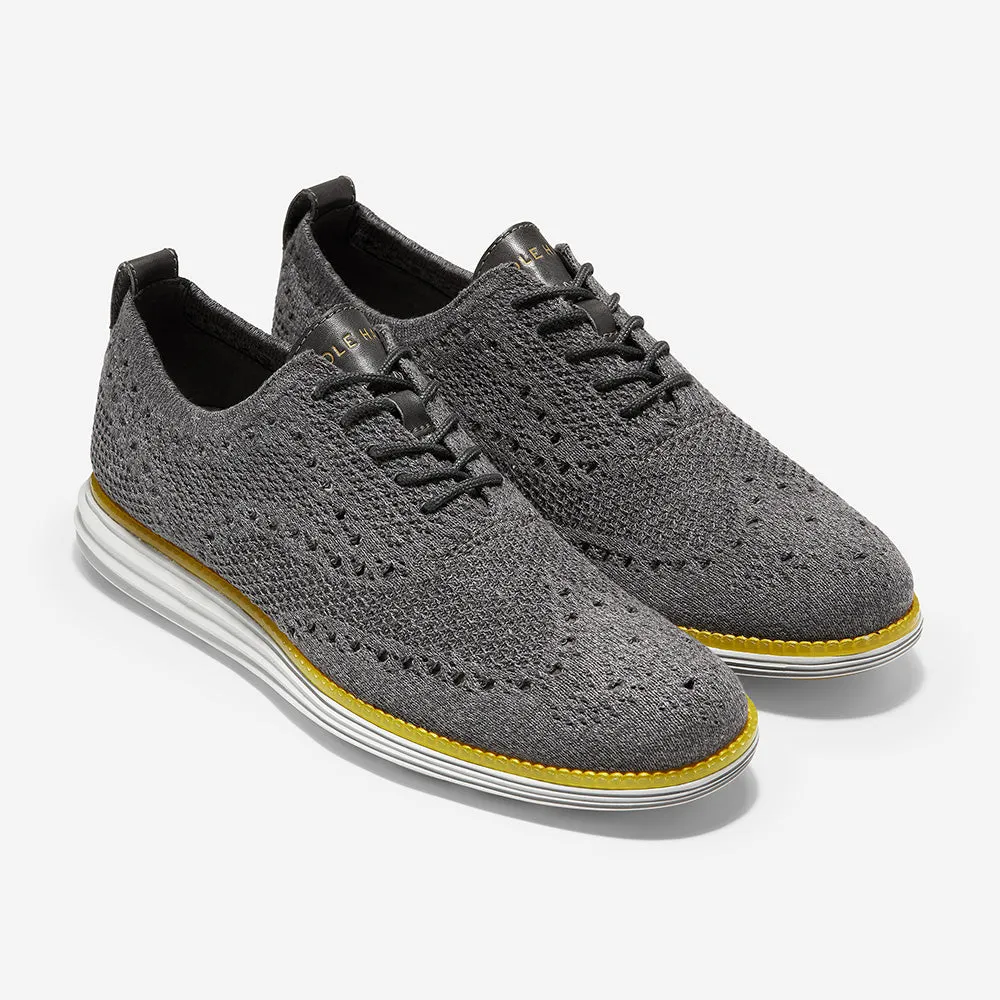 Cole Haan ØriginalGrand Stitchlite Wingtip Oxford Quiet Shade/Gray Pinstripe Knit/Harbor Mist