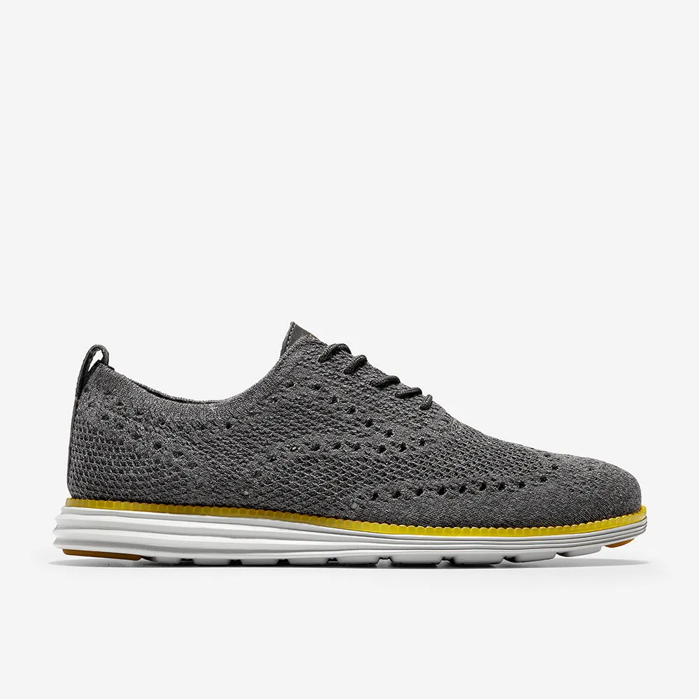 Cole Haan ØriginalGrand Stitchlite Wingtip Oxford Quiet Shade/Gray Pinstripe Knit/Harbor Mist