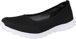 CsgrFagr Women Breathable Lace Up Shoes Flats Casual Shoes Unisex Lightweight Work Shoes Sporty Breathable Slip Work Trainers Hospitality Shoes Women (Black, 8)