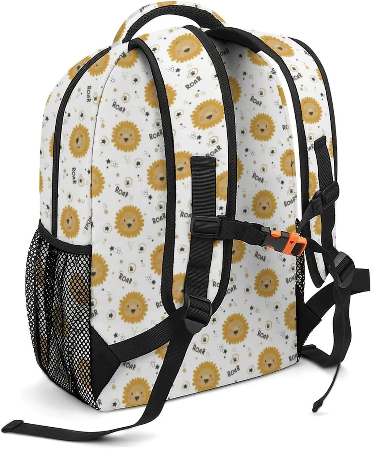 Custom Cute Lion Backpack Personalized Name Text Backpack Daypacks Customized BookBags School Bag for Student Boys Girls